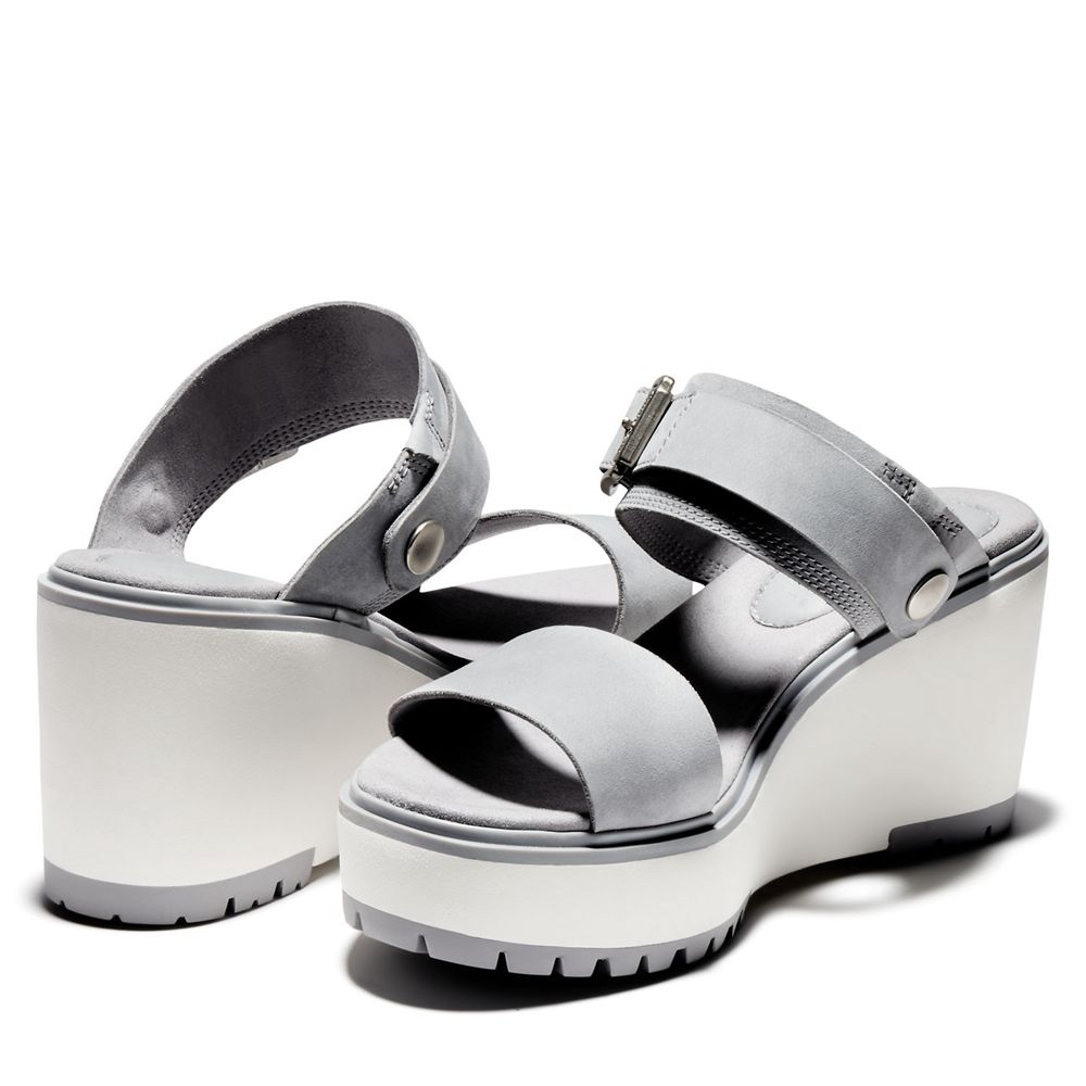 Sandálias Feminino - Timberland Koralyn Wedge - XRIHT6132 - Cinzentas/Branco